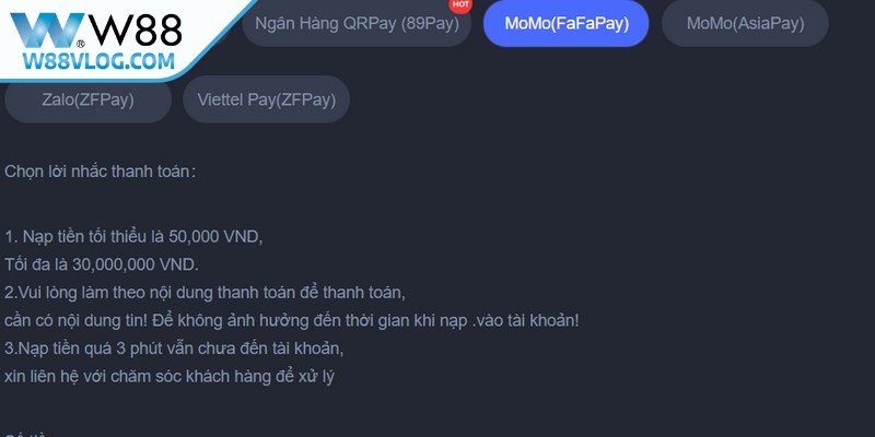 Đăng Ký W88 - Hướng Dẫn Quy Trình Chỉ Trong 3 Phút 15 Quy trình nạp tiền W88 tiện lợi an toàn