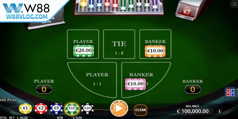 Baccarat online tại W88 là một game cược nổi tiếng trong giới casino
