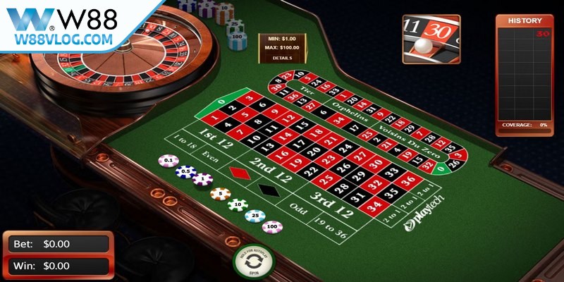 Roulette online tại W88 nằm trong nhóm những game bài siêu hót